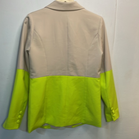 Fate Women’s Tan & Bright Green Blazer Tailored Longline Office-M-
#0098 - Picture 2 of 11